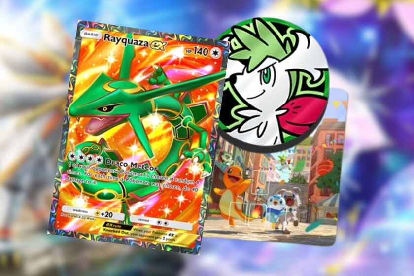 Pokémon TCG Pocket está regalando una carta específico de Rayquaza EX por tiempo pequeño adjunto a otros cosméticos para celebrar el medio año del charnela – JCC Pokémon Pocket
